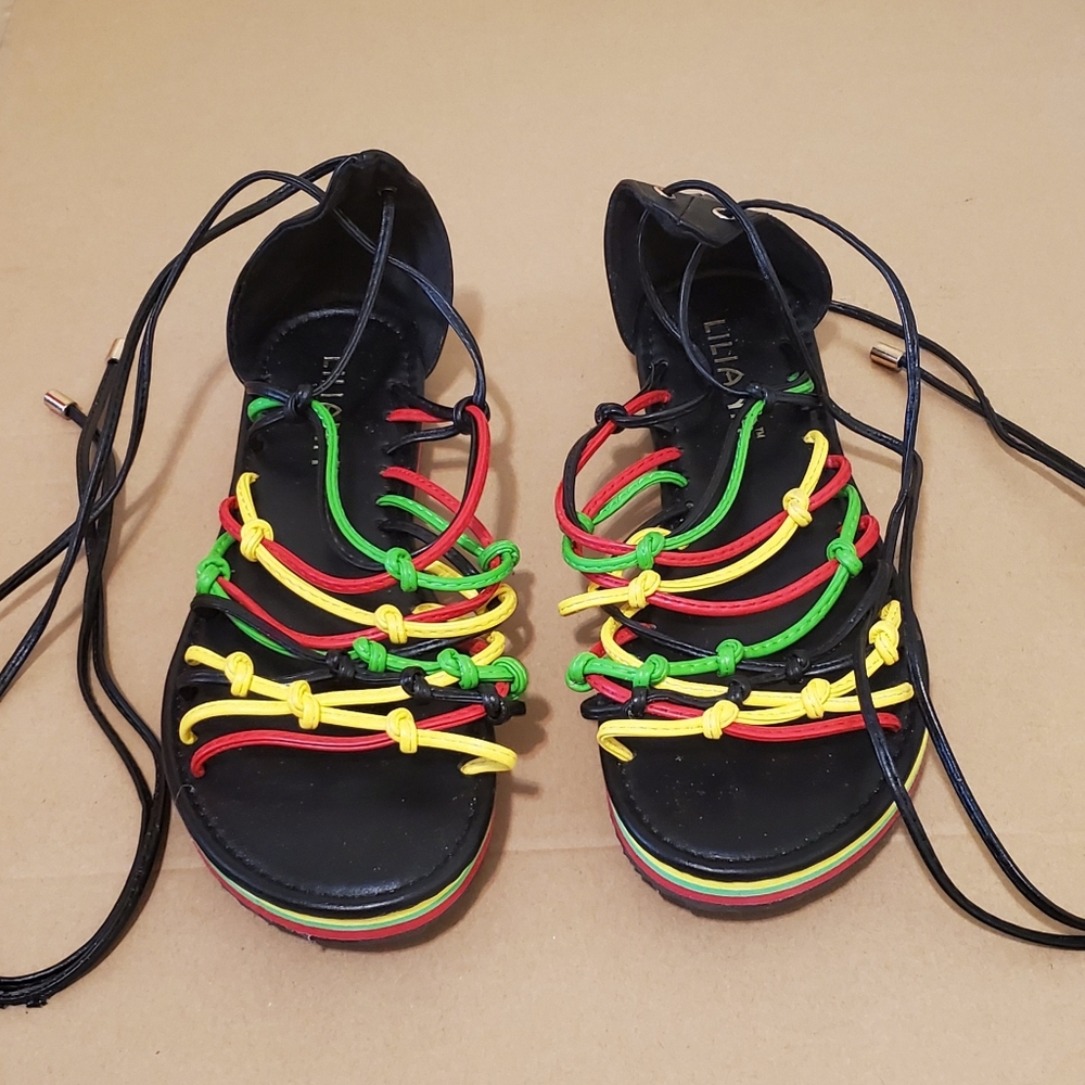 Rasta Lace Up Sandals